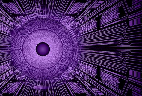 Premium Vector Purple Eye Cyber Circuit Future Technology Concept