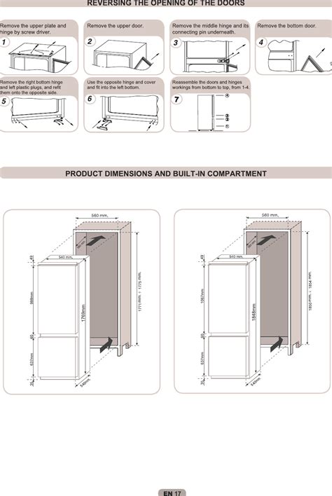 Hoover Integrated Fridge Freezer HBBS 50 UK Instruction Manual Product ...