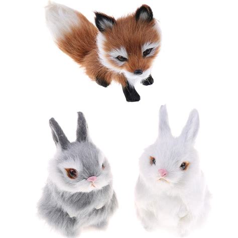 Mini Pocket Realistic Fox & Bunny Figures – Plushie Depot