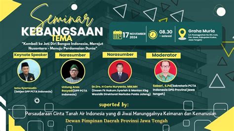 Seminar Kebangsaan Kembali Ke Jati Diri Bangsa Indonesia Merajut