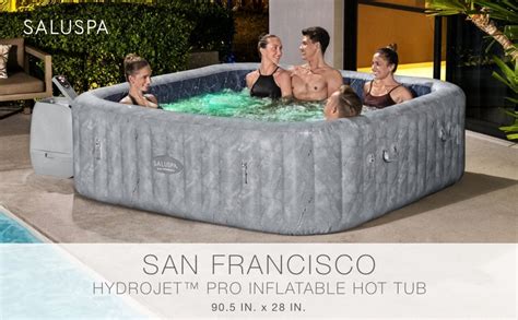 SaluSpa San Francisco HydroJet Pro Inflatable Hot Tub With App Control Person