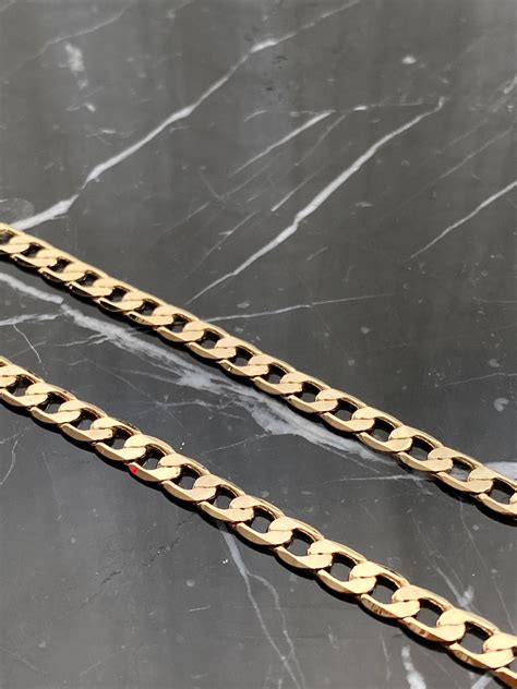 Cadena de eslabón cubano cadena chapada en oro de 14k cadena Etsy