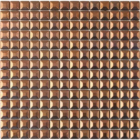 Solistone Byzantine Metal Copper Uniform Squares Mosaic Metal Wall Tile Common 12 In X 12 In