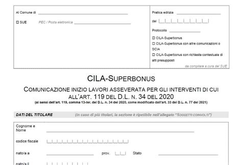 Nuovo Modello Cila Superbonus Editabile