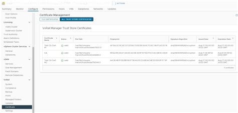 VxRail: Non-vCenter CA Certificate in VxRail Manager Trust Store ... 