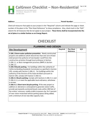 Fillable Online CalGreen Checklist Non Residential Fax Email Print