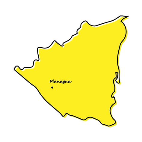 Simple Outline Map Of Nicaragua With Capital Location 21808772 Vector