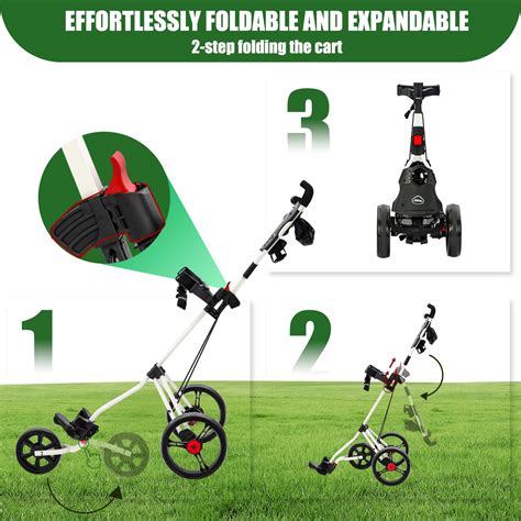 Xdrivemax 3 Wheel Golf Push Cart Golf Trolley Folding Lightweight Golf