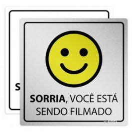 Placa Sorria Você Está Sendo Filmado Placas de Aviso Afixgraf