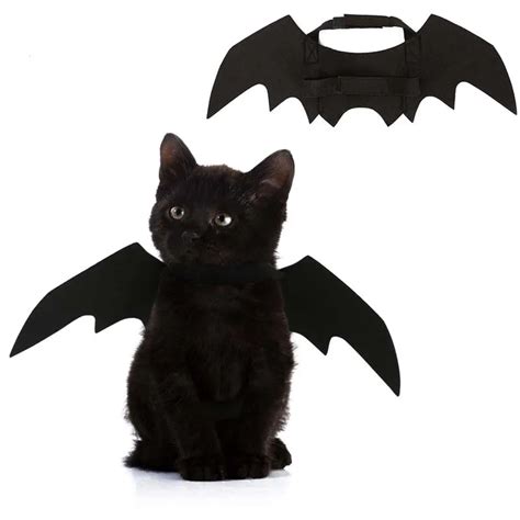 Funny Cats Cosplay Costume Halloween Pet Bat Wings Cat Bat Costume Fit ...