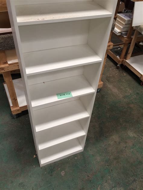 Vertical Freestanding Shelving Unit W6 Shelves White Plywood 25 12