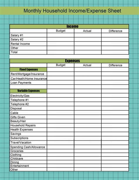 Income And Expense Worksheet Template Word