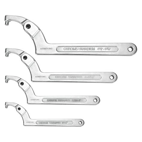 Buy ATNHYING 4 pcs Spanner Wrench Set, Adjustable C Pin Spanner Hook ...