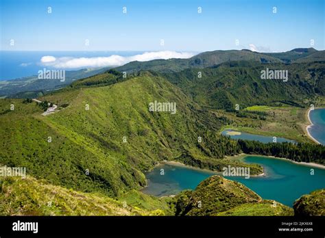 Azores Amazing View To Lagoa Do Fogo Sao Miguel Island In Azores