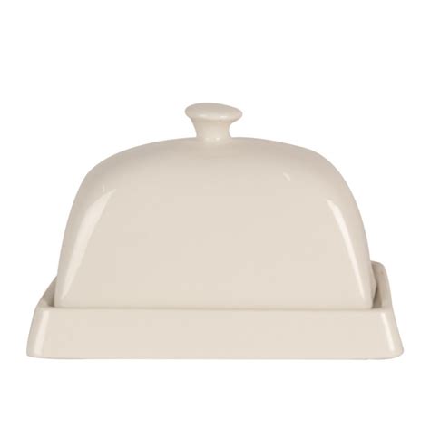 6ce1728 Butter Dish 16x10x9 Cm White Ceramic