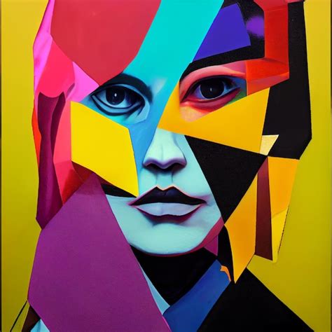 Premium Photo Abstract Woman Portrait Pop Art Style