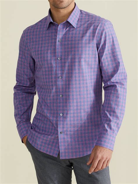 Mens Schwantes Button Down Shirt In Purple Editorialist