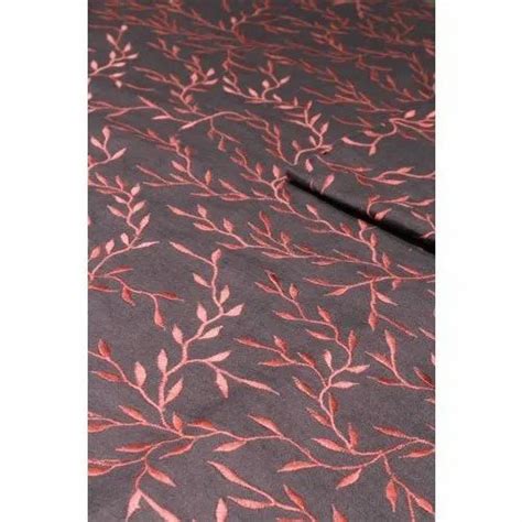 58 Inch Red Embroidered Pure Linen Fabric GSM 50 100 At Rs 994 Meter