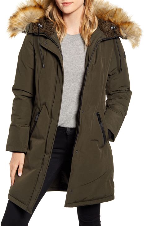 Sam Edelman Faux Fur Trim Hooded Down Jacket Nordstrom Rack