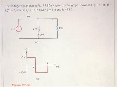 Solved The Voltage Vt Shown In Fig P785a Is Given By The