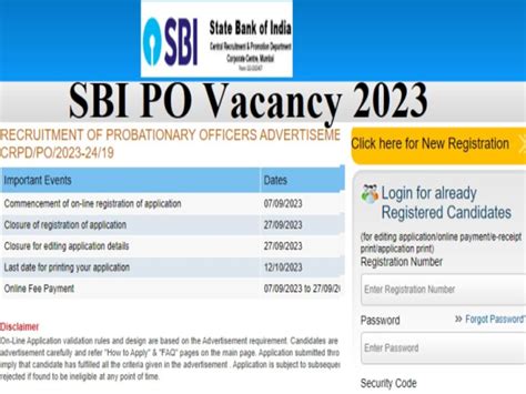 Sbi Po Notification Sbi Po Vacancy Out Sbi Careers Registration