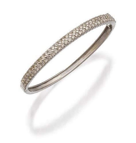 Double Row Diamond Bangle In 18ct Gold Braceletsbangles Jewellery