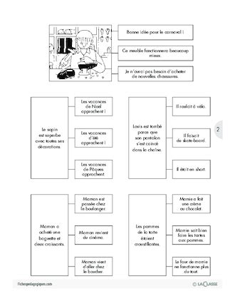 Fiche d'exercices sur les inférences (2e année) - Observer