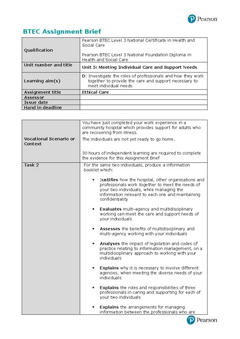 Unit 5 Task 2 Assignment Brief 23 24 Btec Assignment Brief