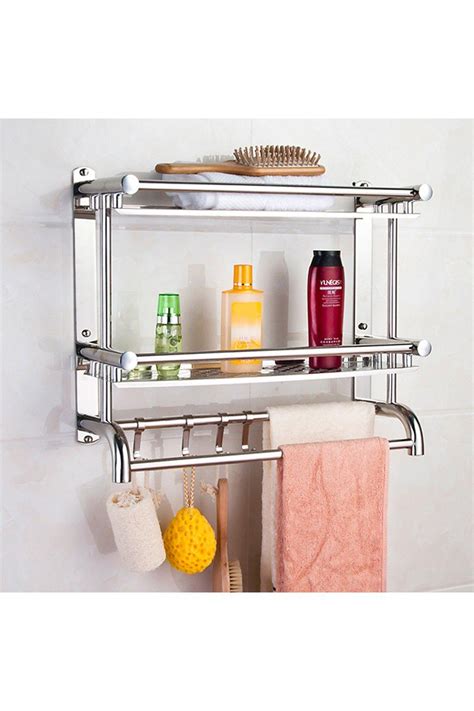 Bathroom Accessories 2 Tiers Stainless Steel Bathroom Shelf Storage