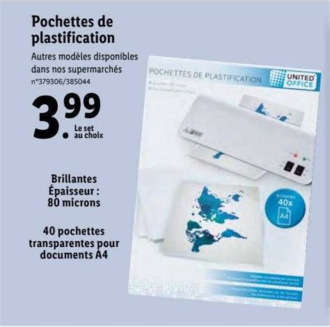 Promo Pochettes De Plastification Chez Lidl Icatalogue Fr