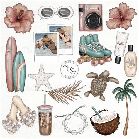 Beach Planner Clipart Etsy