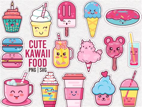 Kawaii Food Svg Bundle Cute Kawaii Food Kawaii Perfect Etsy