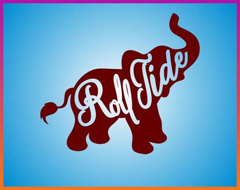 Roll Tide Svg Elephant Alabama Svg Crimson Tide Svg Football Bama College Sport Game Day Mom