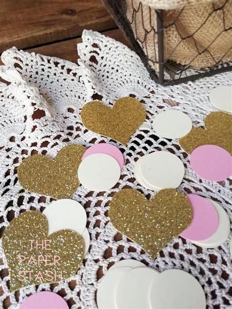 Confetti Gold Glitter Hearts Pink And Gold Mix Wedding Decorations