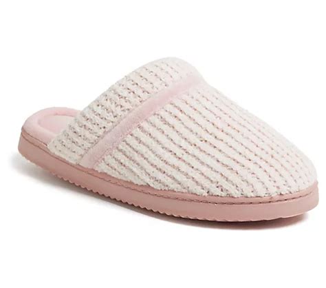 Dearfoams Memory Foam Chenille Slippers - Serena - QVC.com