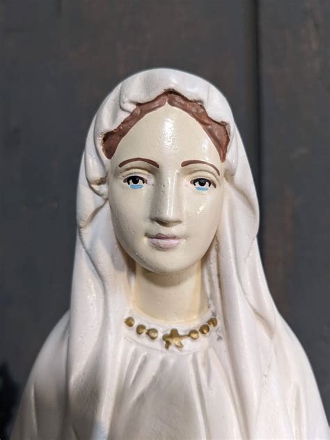 Vintage 1960 S French Pene Alban Our Lady Of Lourdes Religious Statue Virgin Mary Sold