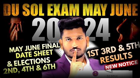 DU SOL Results Sem 1st 3rd 5th May June Exam 2024 Sem 2nd 4th