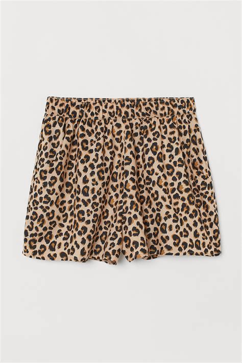 Patterned Shorts Light Beigeleopard Print Ladies Handm Us