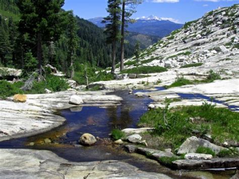 Bear Creek and Mount Shasta below Big Bear Lake in the Trinity Alps ...