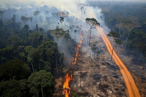 Premium Ai Image Amazon Rainforest Fire Forest Destruction