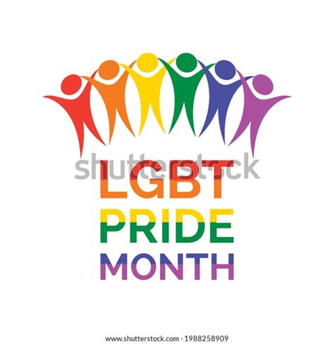 Lgbt Pride Month Poster Group Rainbow Stock Vector Royalty Free