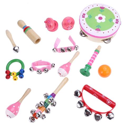 13pcs Kids Musical Instruments Percussion Toy Set Preschool Educational