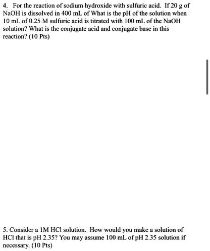 For the reaction of sodium hydroxide with sulfuric ac… - SolvedLib