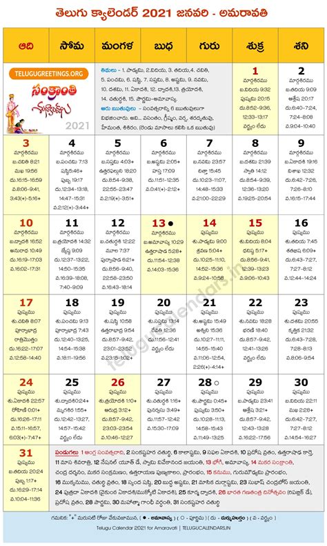 Telugu Calendar January Andhra Pradesh Printable Sydel Fanechka