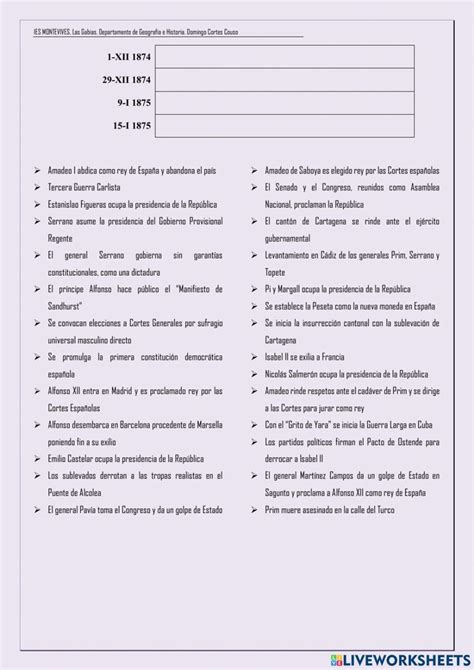 Tema 4 SEXENIO DEMOCRÁTICO worksheet Worksheets Math Tema