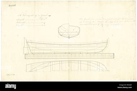 English 22 Ft Yawl Scale 124 Plan Showing The Body Plan Sheer