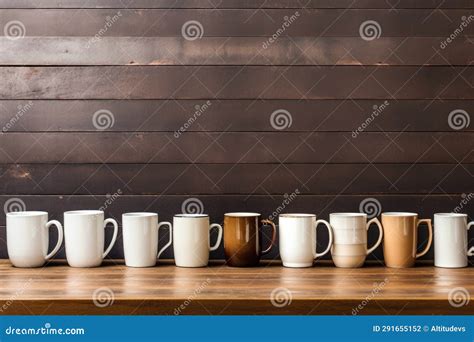 Different Sizes Of Coffee Cups Lined Up Stock Photo Image Of