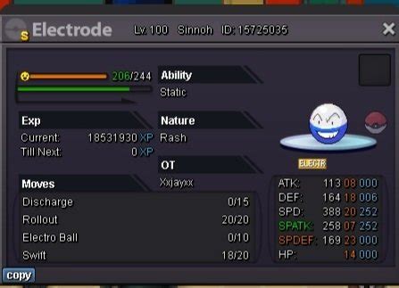 Shiny electrode - Selling Pokémon - Gold - Pokemon Revolution Online