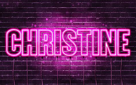 Christine With Names Female Names Christine Name Purple Neon Lights