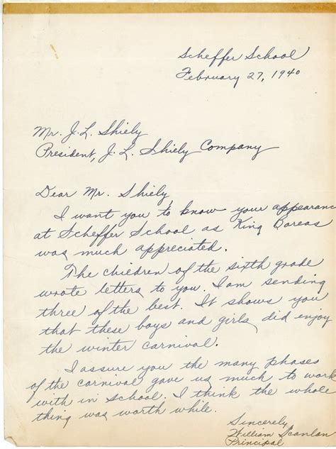 1940 Letter To Joe Shiely Sr From Scheffer School Kyle Shiely Flickr